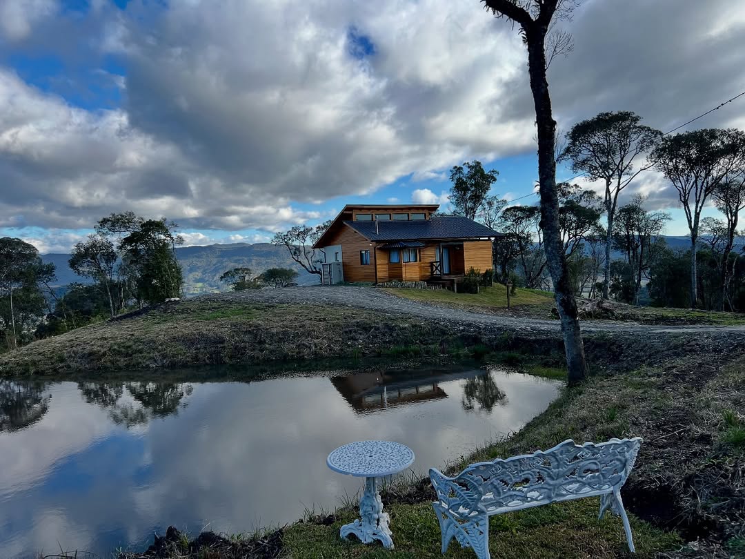 Cabana com vista para as montanhas